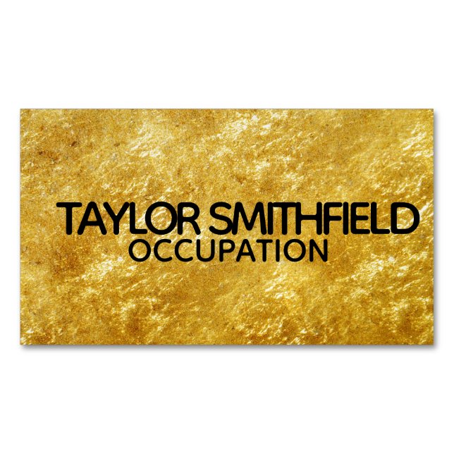 Gold Foil Business Card Magnet (Front)