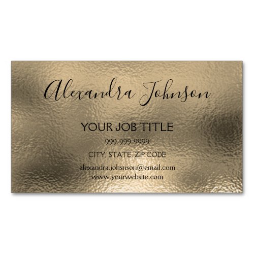 Gold Foil Business Professional Business Card Magnet