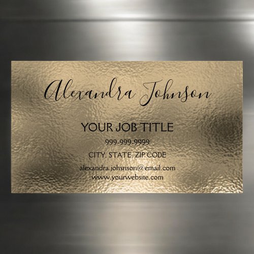 Gold Foil Business Professional Business Card Magnet