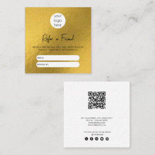 Gold Foil Business Refer A Friend Referral Card