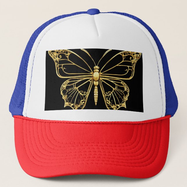 Gold Foil Butterfly Elegance hat (Front)