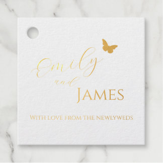 Gold Foil Butterfly Wedding Favor Tag