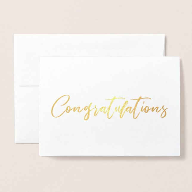 Gold Foil Calligraphy Congratulations Card (Front With Envelope)