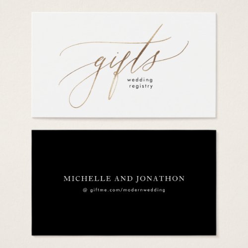 Gold Foil Calligraphy Modern Wedding Gift Registry