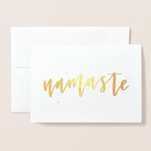Gold Foil Calligraphy Namaste Greeting Card