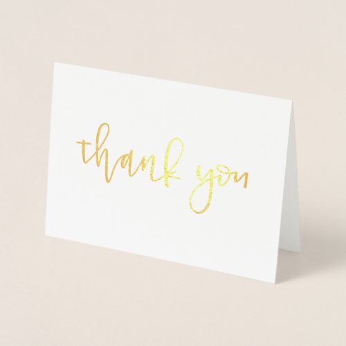 Gold Foil Calligraphy Thank You Card