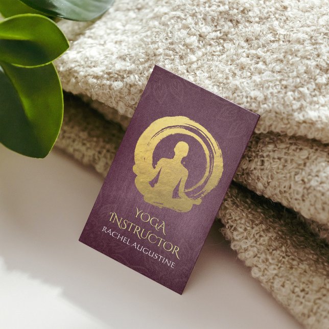 Gold Foil Calligraphy Yoga Meditation & ZEN Symbol Business Card (Creator Uploaded)