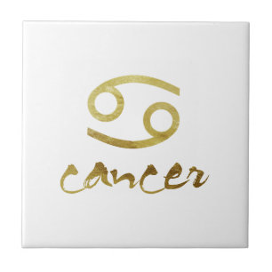 Gold Foil Cancer Symbol Ceramic Tile