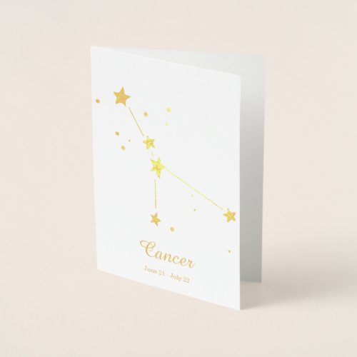 Gold Foil CANCER Zodiac Sign Constellation Foil Card