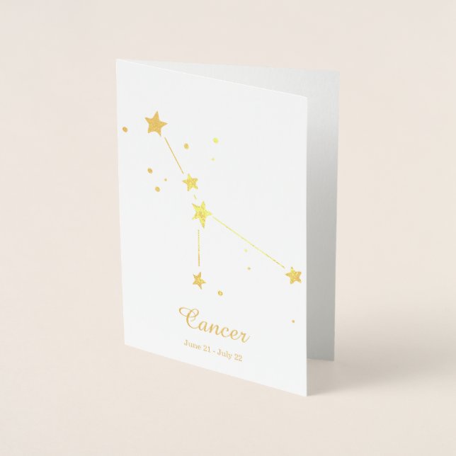 Gold Foil CANCER Zodiac Sign Constellation Foil Card (Front)