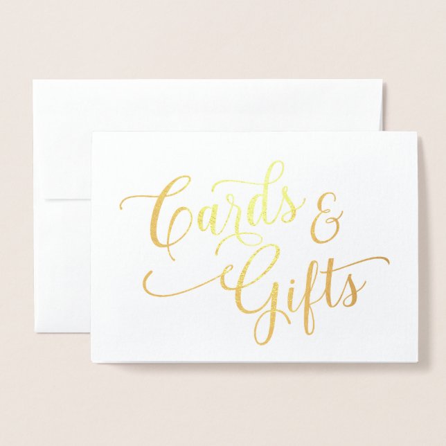 Gold Foil Cards & Gifts Sign - 5x7 (Front With Envelope)