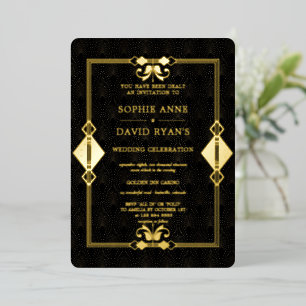 GOLD FOIL Casino Royale Las Vegas Poker Wedding  Invitation