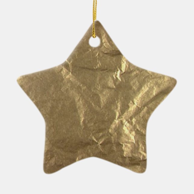 Gold Foil Ceramic Ornament (Front)