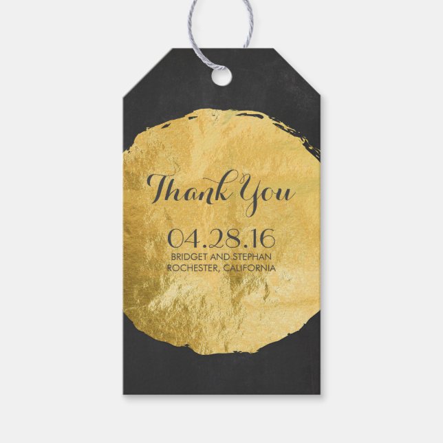 Gold Foil Chalkboard Wedding Gift Tags (Front)