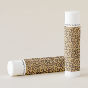 Gold Foil Cheetah Pattern Jungle Birthday Party Lip Balm