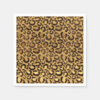 Gold Foil Cheetah Pattern Jungle Birthday Party