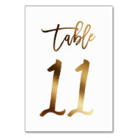 Gold foil chic wedding table number | Table 11