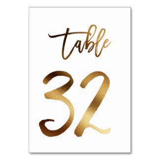 Gold foil chic wedding table number | Table 32