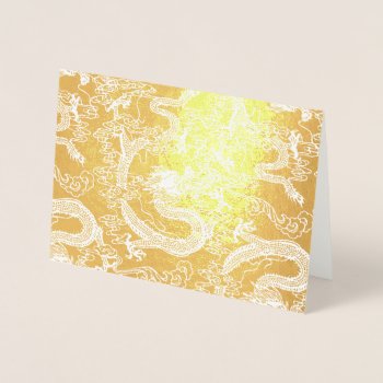 Gold Foil Chinese Dragon Pattern Foil Card by oph3lia at Zazzle
