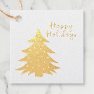 Gold Foil Christmas Christmas Tree Foil Favor Tags
