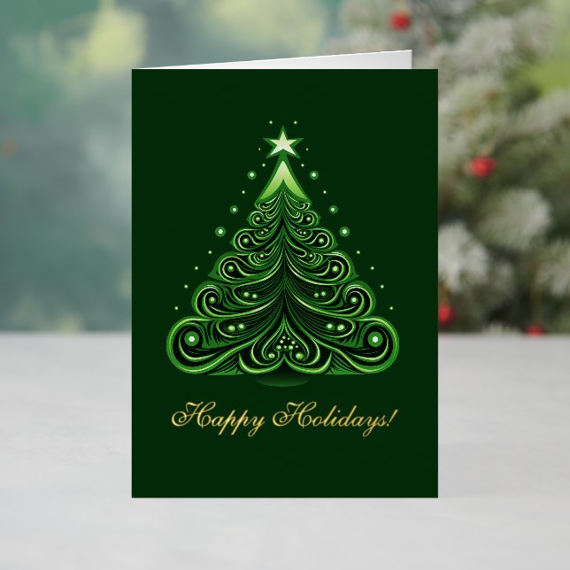 Gold Foil Christmas Tree Holiday Card  (Holiday In Situ)