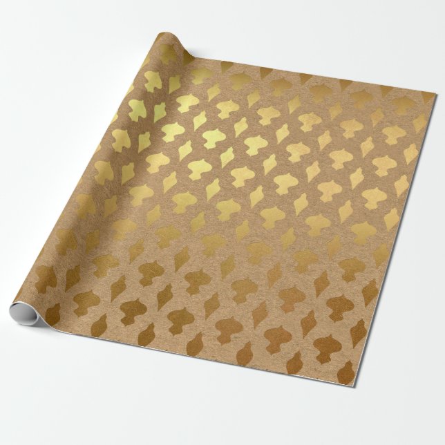 Gold foil Christmas Wrapping Paper (Unrolled)