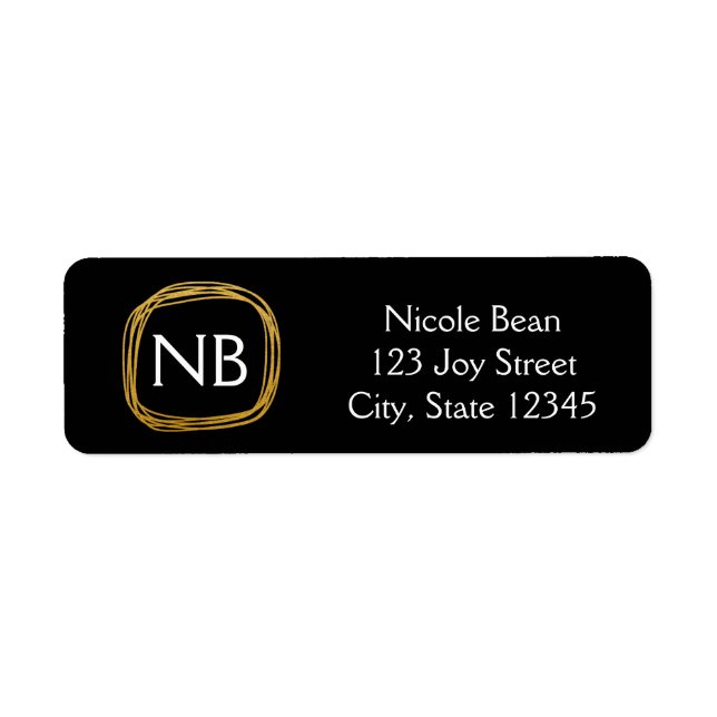 Gold Foil Circle Modern Glam Chic Address Labels (Front)