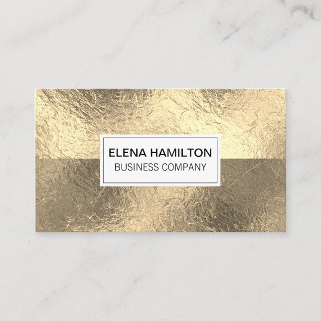 Gold Foil Color Block Business Card (Front)