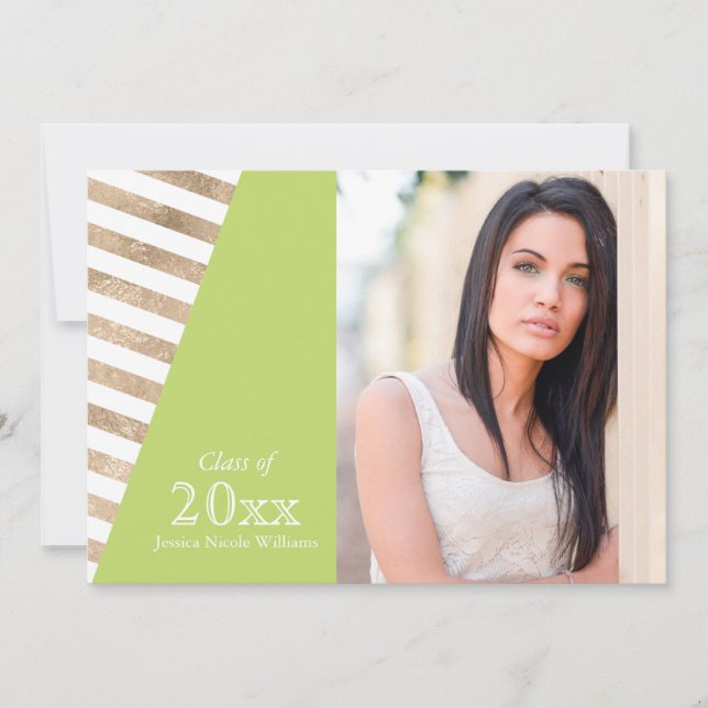 Gold Foil Color Block Graduation Invitations (Front)