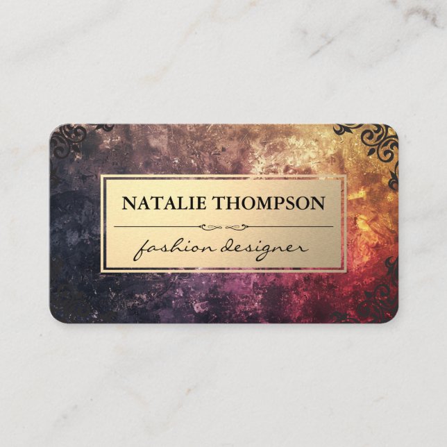 Gold Foil | Colorful Texture Business Card (Front)