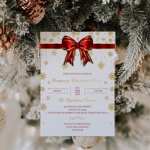 Gold Foil Company Christmas Party Invitation Work Foil Invitation