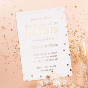 Gold Foil Confetti Bachelorette Party Invitation