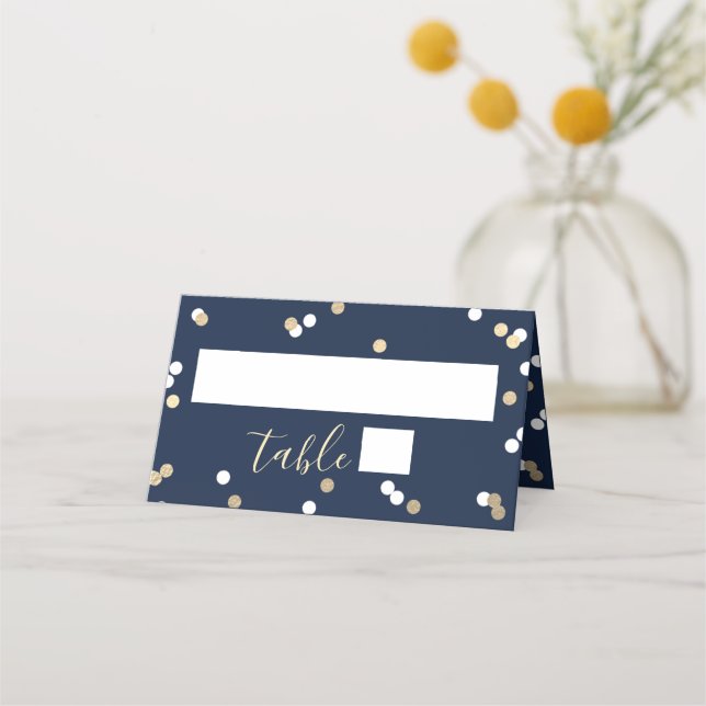 Gold Foil Confetti Bridal Shower Place Card (Front)