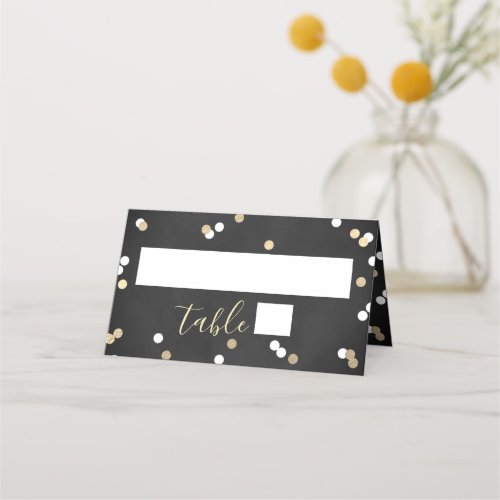 Gold Foil Confetti Bridal Shower Place Card