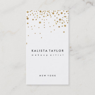 Gold foil confetti business card