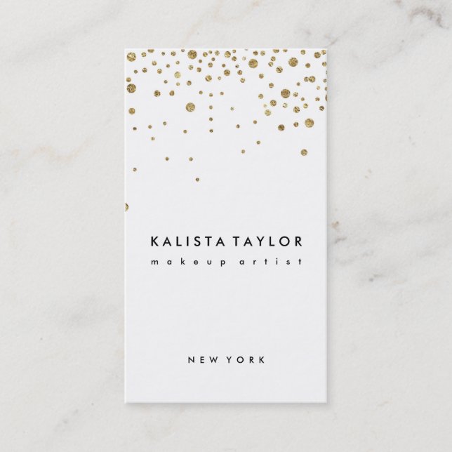 Gold foil confetti business card (Front)