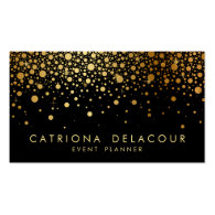 Gold Foil Confetti Business Card | Black and Gold