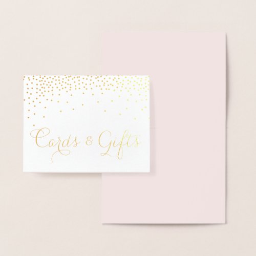 Gold Foil Confetti Dots Cards  Gifts Wedding Sign