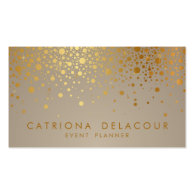 Gold Foil Confetti Dots Modern Business Card