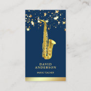 Gold Foil Confetti Elegant Saxophone Saxophonist Business Card at Zazzle