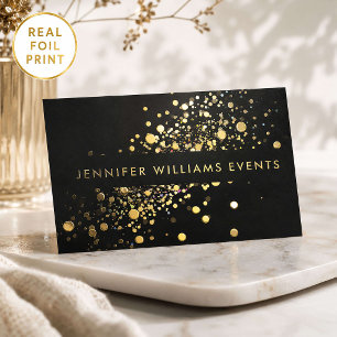 Gold Foil Confetti Luxury Event Planner Business Cards