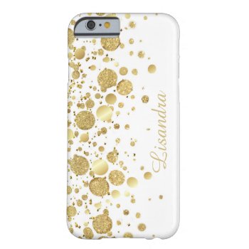 Gold Foil Confetti On White Iphone 6 Case by iPadGear at Zazzle