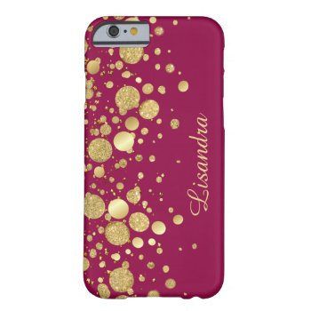 Gold Foil Confetti On Wine Pink Iphone 6 Case by iPadGear at Zazzle