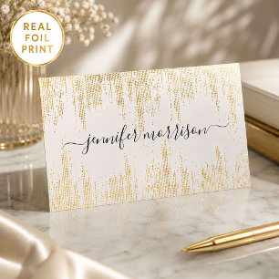 Gold Foil Confetti Rain Luxury Event Planner Business Cards