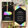 Gold Foil Confetti Rainbow Broom Cleaning Services Business Card