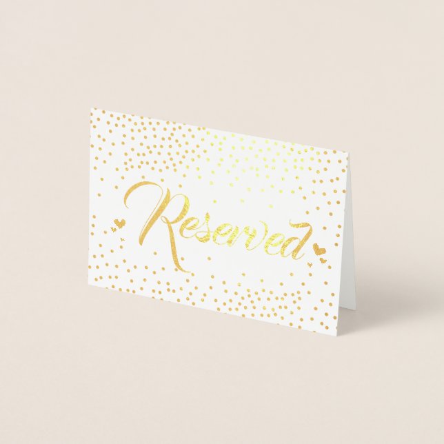 Gold Foil Confetti Reserved Card (Front)