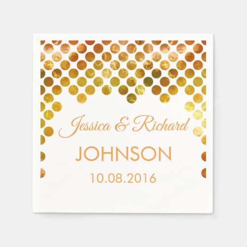 gold foil confetti wedding napkins