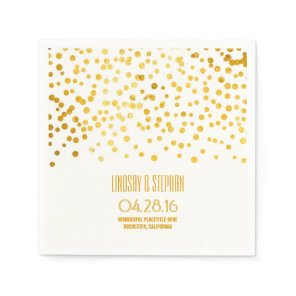 gold foil confetti wedding napkins