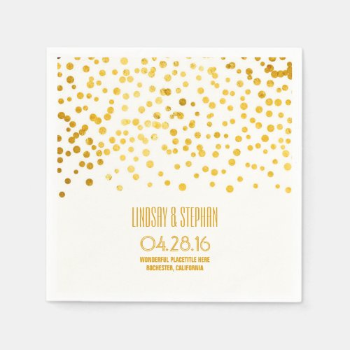 gold foil confetti wedding napkins