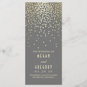 Gold Foil Confetti Wedding Programs